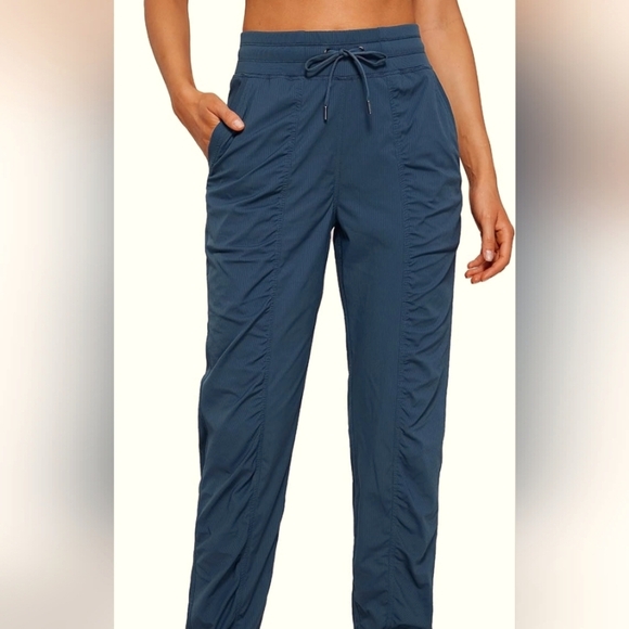 Eddie Bauer Teal Ruched Activewear Dance Pants Pull On Size XL Stretchy Hiking - Picture 1 of 9
